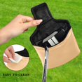 thumbnail image 4 of Haosy Pale Orange Golf Mallet Putter Cover Strong Magnetic Leather Golf Club Headcover Closure, 4 of 7