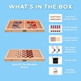 thumbnail image 5 of Kiditos Fast Sling Puck Game 2-in-1, Wooden Board Game, Portable and Sturdy Desktop Toy, Checker Board Game, Tabletop Game for Kids and Adults 15.35" x 9.06" Board with Color Puck for School or Travel, 5 of 9
