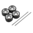 thumbnail image 1 of HILABEE 4 Pcs/Ensemble 1/64 Voiture Miniature Moulée sous Pression Alliage Caoutchouc Roue & Pneus Ensemble Accessoires Remplacement Pièces de Rechange pour Hotwheels E1, 1 of 9