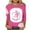Pink, variant on Honeeladyy Breast Cancer Shirts for Women Breast Cancer Awareness Round Neck 7/4 Sleeve Shirt Pink Ribbon Tee Tops #Rn-Pink-XL