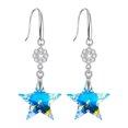 thumbnail image 5 of EOEMY 925 Silver Artificial Crystal Star Hook Earrings Drop Dangle Women Jewelry Gift, 5 of 5