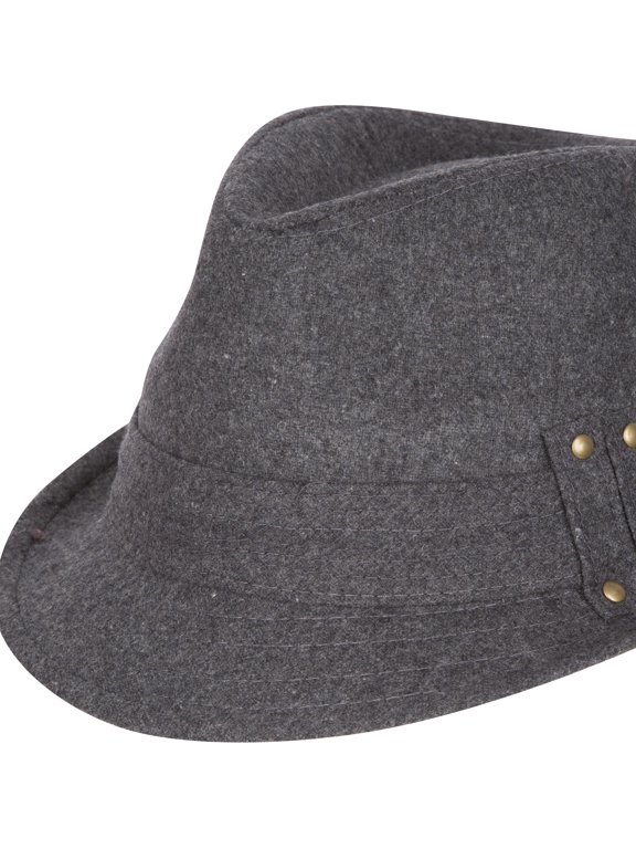 Sammy Structured Wool Fedora Hat - Charcoal - One Size