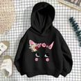 thumbnail image 5 of XQYLOS Girls Cat Print Pullover Sweatshirt Cute Casual Loose Hooded Long Sleeve Top Spring Autumn Clothes for 3-12 Years Adorable Animal Design, 5 of 5