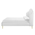 thumbnail image 6 of Platform Bed Frame, Queen Size, Velvet, White, Modern Contemporary Urban Design, Bedroom Master Guest Suite, 6 of 10