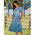 thumbnail image 5 of Zeagoo Short Sleeve Dress for Women Boho Beach Dresses Aline Midi Sundress with Pocket Casual Loose Shift Dress Summer Floral Tshirt Dress, 5 of 6