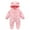 Pink1, variant on vdgthytj Newborn Winter Snowsuit Baby Girl Boy Cute Ear Footie Hooded Romper Infant Fleece Jumpsuit Outwear Coats