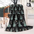 thumbnail image 3 of Black Christmas Tree Pattern Blanket,Comfortable Soft Lamb Wool Throw Blanket,All Season,Warm Lightweight Blankets for Sofa Bed Couch Living Room Chair,50"x60", 3 of 4