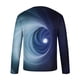 thumbnail image 4 of Blusas y camisas de manga larga con cuello redondo para hombre, blusa informal de manga larga con cuello redondo y estampado de rayas, blusa de poliéster para hombre, 4 of 5