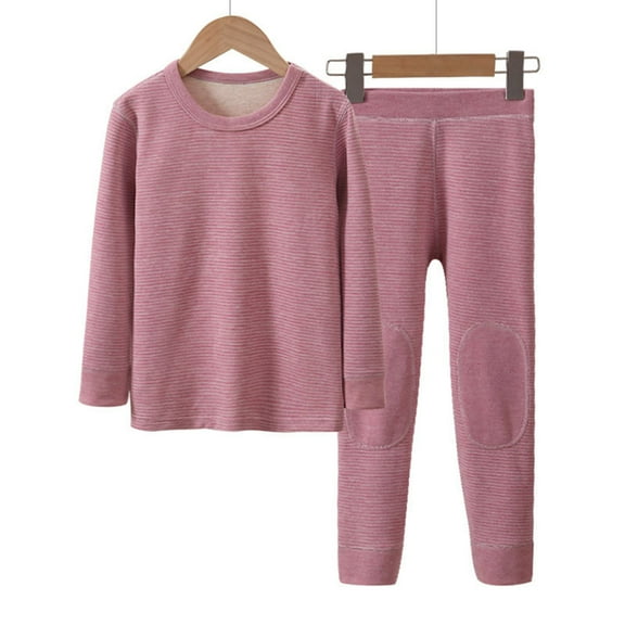 2 Set Youth Kids' Thermal Underwear Set Compression Shirt Leggings Pants Kids Base Layer Cold Weather Purple 4-5 Years