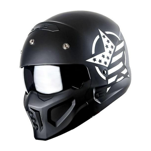 detachable mask motorcycle helmet TRIANGLE Convertible Full Face DOT Approved for Men Women fog and anti 1Storm Motorcycle Full Face Helmet