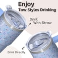 thumbnail image 4 of Insulated 20oz Geometric Texture Travel Mug with Handle, Stainless Steel Double Wall Coffee Tumbler Leak Proof Lid, 4 of 5