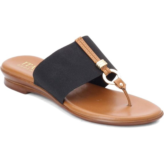 Italian Shoemakers Women's Selah Thong Sandal (Black, 5.5)