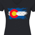 thumbnail image 4 of Inktastic Colorado Flag Distressed Look Women's V-Neck T-Shirt, 4 of 5