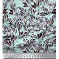 thumbnail image 1 of Soimoi Green Japan Crepe Satin Fabric Leaves & Lily Floral Printed Craft Fabric by the Yard 42 Inch Wide, 1 of 3