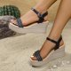 thumbnail image 4 of MKLEKYY Sandalias de Playa para Mujer Sandalias Gruesas Con Diamantes de Imitación de Una Tira para Mujer, 4 of 4