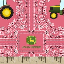 Springs Creative John Deere Floral Bandana Fabric, Pink 100% Cotton Fabric sold by the yard