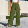 thumbnail image 2 of Bovxnpu Womens Cotton Linen Pants Wide Leg Trousers Loungewear Pant Beach Work Trousers Women's Summer Linen Solid Pants Elastic Waist Pockets Full Length Casual Pants, 2 of 7