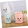 thumbnail image 4 of HUGFEGWE White Plastic Toothbrush Cup Toothpaste Holder Rabbit White U2537-9098, 4 of 9