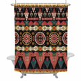 thumbnail image 2 of Orange Aztec Boho Shower Curtain for Bathroom Decor, Tribal Geometric Waterproof Fabric Shower Curtain, 72"x72" Set with 12 Hooks, 2 of 9