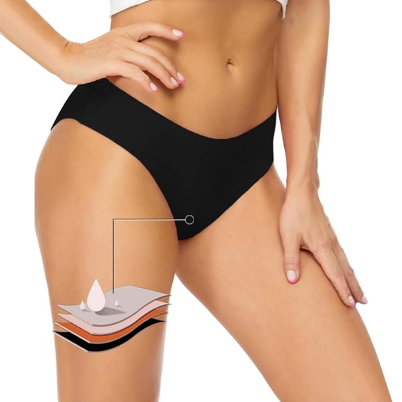 EliteGoogv Swimsuit Bottoms For Women Leak Proof Physiological Menstrual Swim Briefs Summer Beach Pool Vacation Swimwear Black