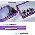 thumbnail image 5 of for Samsung Galaxy Z Fold 5 Case Plating Frame Electroplate Clear Luxury Elegant Case Camera Protector Soft TPU Shockproof Protective 3 PCS Anti-Skid Galaxy Z Fold 5 Case -Purple, 5 of 12