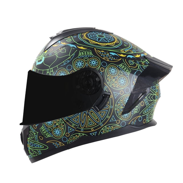Casco Para Moto Edge Abatible Verde Mexicano Doble Certificación XL