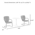 thumbnail image 6 of Crosley Furniture Ridgeland 3 Piece Metal Outdoor Bistro Set in Navy Gloss, 6 of 8