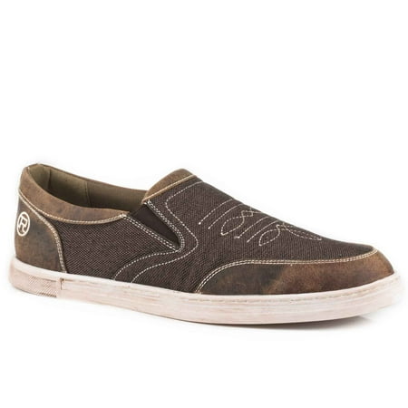Brown Milled Leather - Roper Cool Brown Vintage Leather Mixed Chromatic Matched Canvas 9.5, 1795