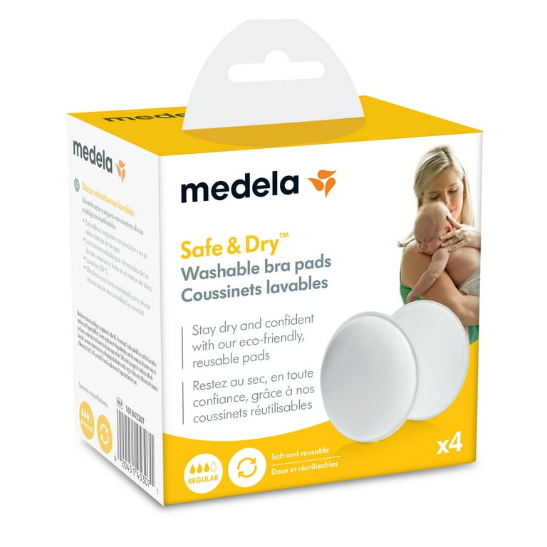 Medela Safe & Dry Washable Antimicrobial Nursing Pads, White