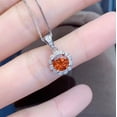 thumbnail image 3 of Colgante y pendientes con dije de lazo abierto y tesoro de color circón naranja popular, 3 of 4