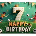thumbnail image 4 of Colorful Design Happy 7th Birthday Banner Soccer Theme Kids Decoration Football Event Party Backdrop for Indoor Celebration Playground Photography, 4 of 8