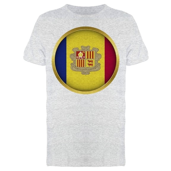 Andorra Flag W/Golden Frame Tee Men's -Image by Shutterstock Men's T-shirt