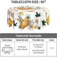 thumbnail image 3 of Round Thanksgiving Tablecloth 60 Inch Fall Harvest Pumpkin Autumn Theme Holiday Seasonal Round Table Cloth Decor for Home Kitchen Dining Room Picnic Party, 3 of 5