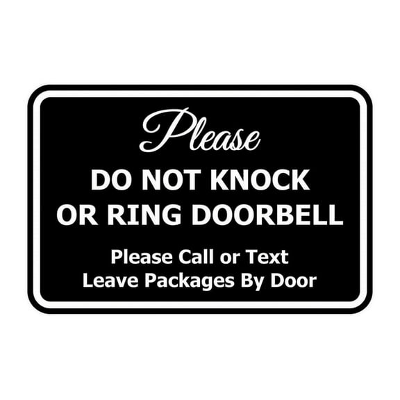 Do Not Knock Or Ring Doorbell 12 X 8 Inch Metal Sign, Rustproof Aluminum, Multicolor
