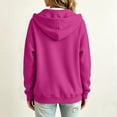 thumbnail image 4 of Oversized Zip Up Hoodie For Women Casual Long Sleeve Sweatshirts Fall Winter Track Jackets Hot Pink XL, 4 of 8