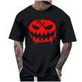 thumbnail image 1 of Blusas y camisas de manga corta y cuello redondo para hombre. Blusas/camisetas de manga corta con cuello redondo y estampado de Halloween para hombre. Blusa para hombre., 1 of 4