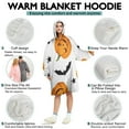 thumbnail image 5 of Wearable Oversized Blanket,Halloween Pumpkin Bat Pattern Wearable Blanket Hoodie for Adults,Cozy Hooded Blankets with Super Pockets,Super Warm Fuzzy Pullover for Women & Men, 5 of 6