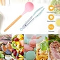 thumbnail image 5 of Juego de utensilios de cocina antiadherentes resistentes al calor, 2 uds., con mango de madera, para cocinar en casa o en picnic, 5 of 5