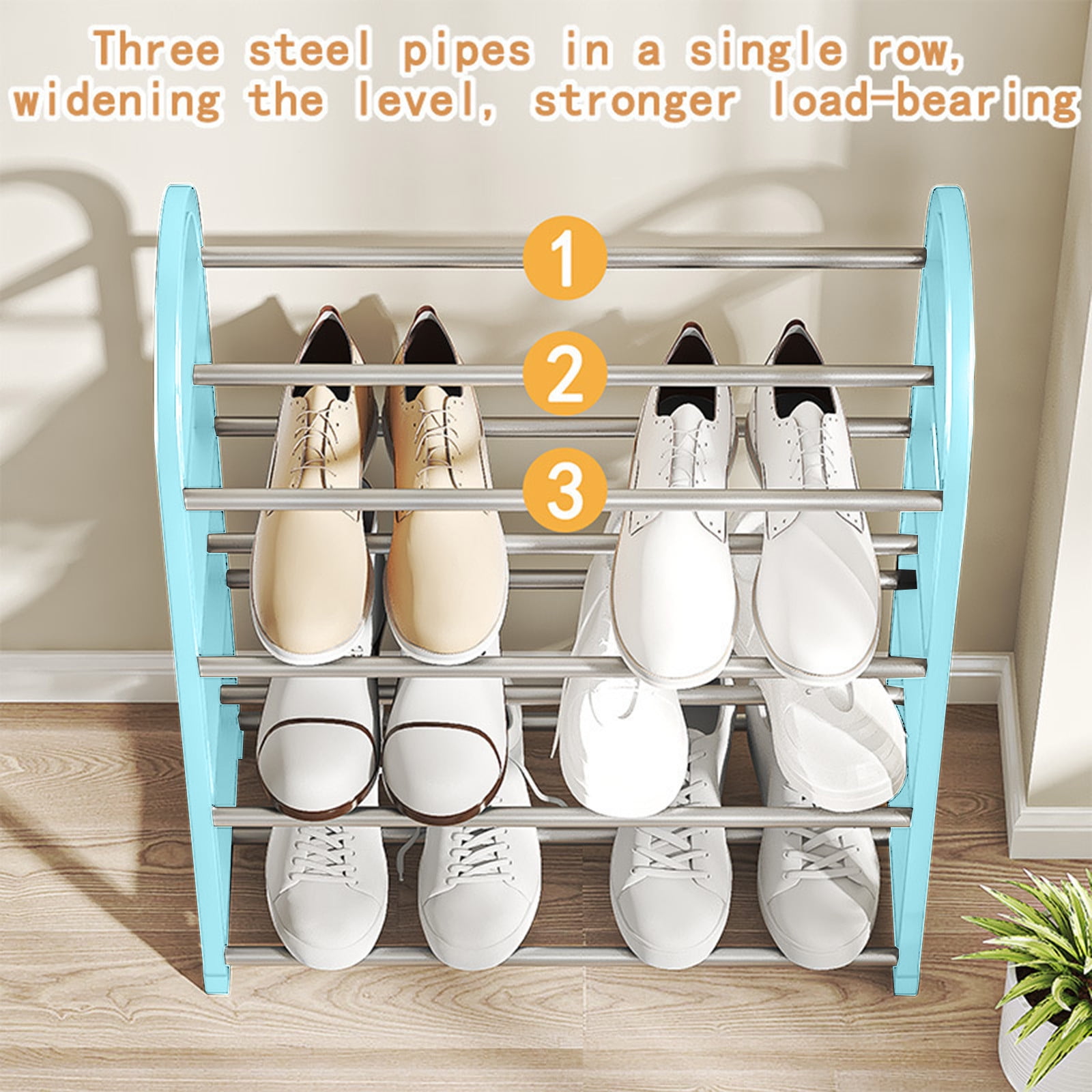 Xihbxyly Shoe Rack Shoe Organizer Shoe Storage Polypropylene and Steel Shoe Rack Ventilated Design for Shoe Storage Walmart