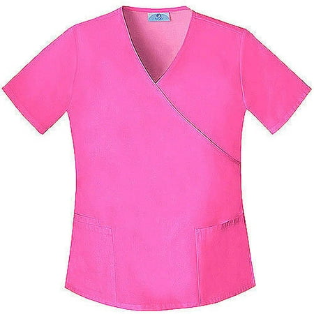 Simply Basic Women's Fashion Essentials Mock Wrap Scrub Top