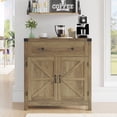 thumbnail image 4 of HOSTACK Coffee Bar Cabinet, Kitchen Storage Cabinet, Modern Farmhouse Buffet Sideboard with Drawer and Adjustable Shelf, Barn Door Accent Cabinets for Kitchen, Dining Room, Entryway,Rustic, 4 of 17