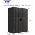 thumbnail image 3 of Outdoor Storage Shed, 57 Cu.Ft Resin Storage Cabinet Waterproof with Lockable Floor, All-Weather Tall Backyard Shed, 3 of 7