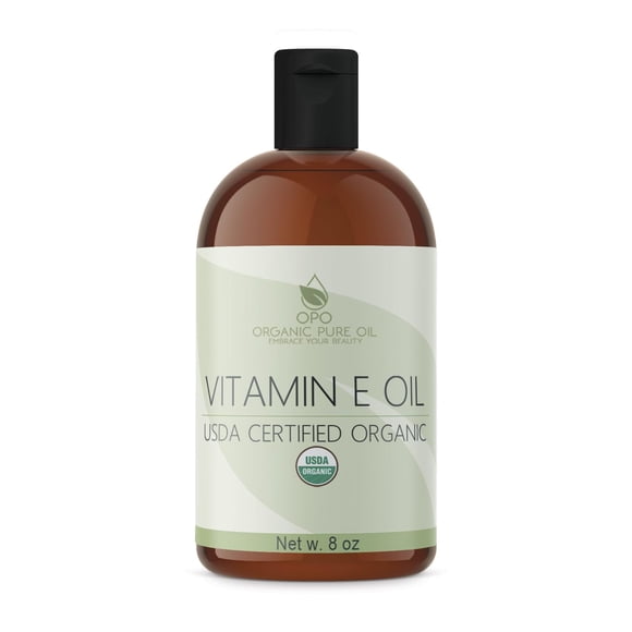 Aceite de vitamina E - Orgánico por USDA Orgánico 43 000 UI Natural Vegano Sin crueldad Extra fuerte para la piel de la cara Cabello Cuerpo Pestañas Locs Uñas-Hidratante antioxidante Loción en crema