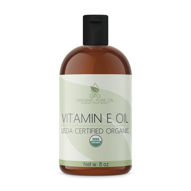 Aceite de vitamina E - Orgánico por USDA Orgánico 43 000 UI Natural Vegano Sin crueldad Extra fuerte para la piel de la cara Cabello Cuerpo Pestañas Locs Uñas-Hidratante antioxidante Loción en crema