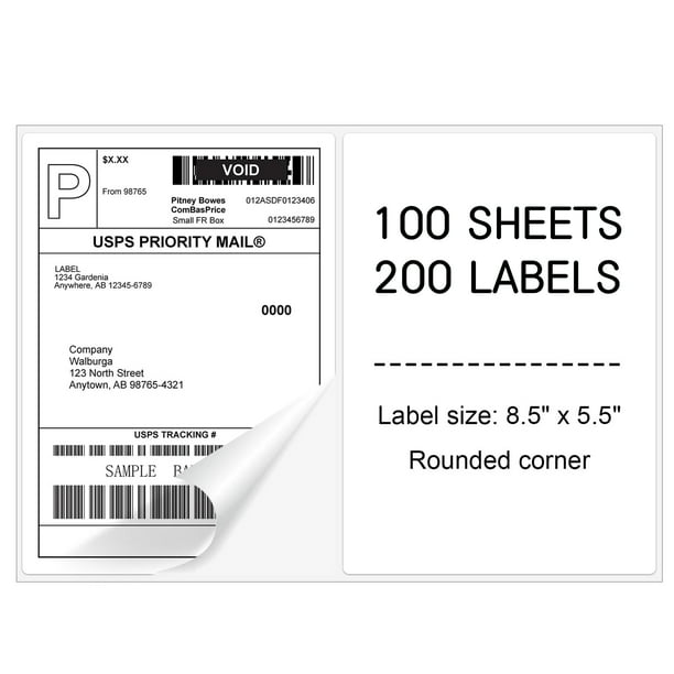NefLaca Half Sheet Labels for Inkjet/Laser Printer, Shipping Labels