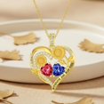 thumbnail image 3 of Taioiat Birthstone Necklace for Women Double Sunflowers and Birthstones with Engraving Gold Plated Jewelry Valentines Day Birthday Gifts for Women Best Friend Friendship, 3 of 7