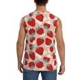 thumbnail image 4 of Haiem Men's Red Strawberry Print Tank Tops Summer Sleeveless Cut Off Workout T-Shirts Fitness Vest Athletic Undershirts-3X-Large, 4 of 8