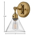 thumbnail image 6 of 3691HB-CL Hinkley Lighting Arti - 1 Light Small Wall Sconce in Transitional Style - 7.5 Inches Wide by 12.25 Inches High-Heritage Brass Finish-Clear, 6 of 10