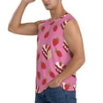 thumbnail image 3 of Bingfone Strawberry Cake Pattern Men's Tank Tops Workout Sleeveless Tee Shirts Running Beach Tanks for Men-Medium, 3 of 7