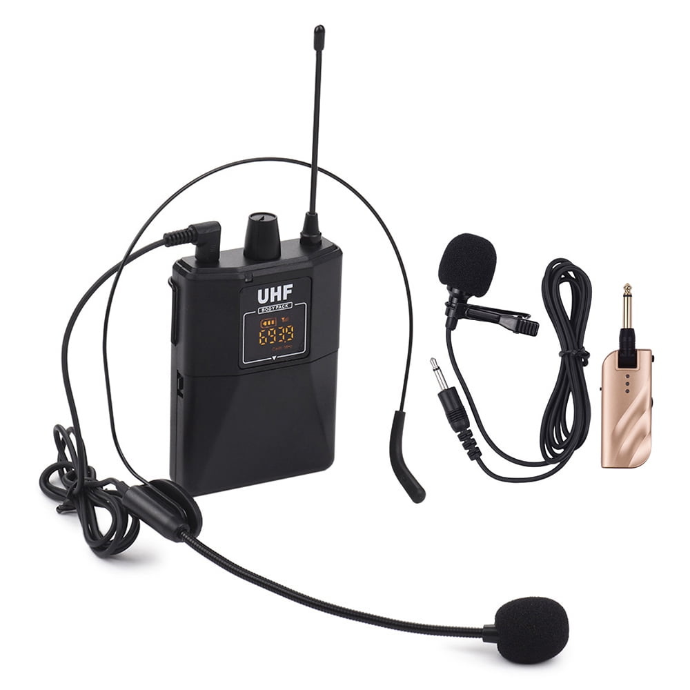 UHF DualFrequency Wireless Microphones Set with 1 Receiver 1